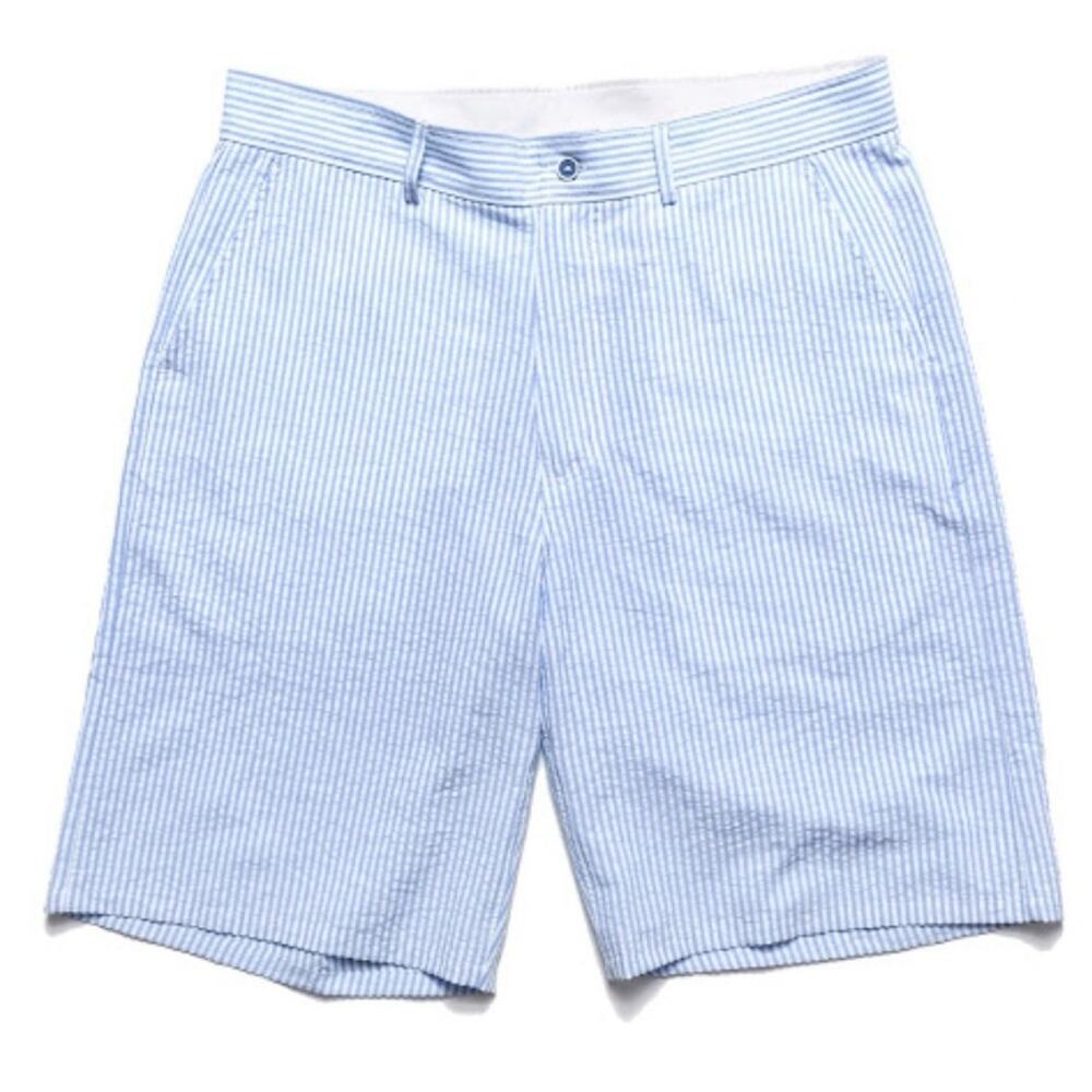 Chrystie NYC OG Logo Seersucker Shorts Blue Stripe Men's XL, Medium, Small $79